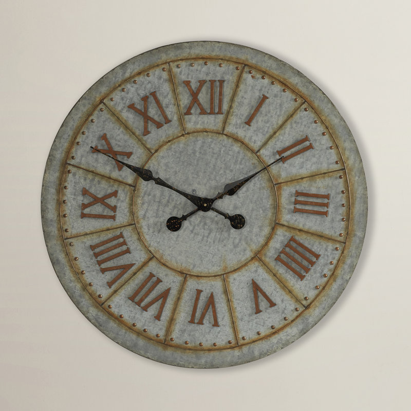 Trent Austin Design Oversized 32" Galvanized Wall Clock & Reviews Wayfair